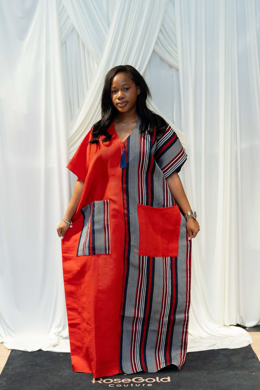 Olori Ayoka Handwoven Aso Oke BouBou Dress